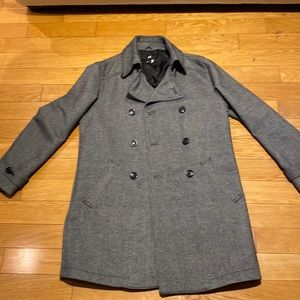 H&M Size 40R Grey/black pea coat